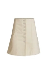 Jendue Women's Neutrals / Blue Chaby Buttoned-up Mini Skirt In Blue