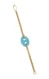 Jenna Blake 18k Gold Turquoise Mariner Link Bracelet