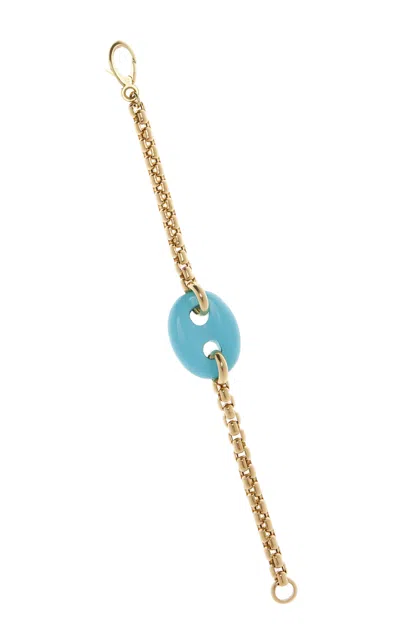 Jenna Blake 18k Gold Turquoise Mariner Link Bracelet