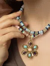 Jenna Blake 18k Yellow Gold Amethyst Flower Pendant In Multi