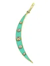 Jenna Blake 18k Yellow Gold Crescent Diamond Necklace Charm In Green