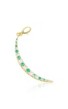 Jenna Blake 18k Yellow Gold Diamond And Emerald Crescent Charm