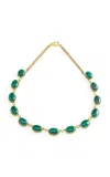 Jenna Blake 18k Yellow Gold Diamond And Malachite Necklace