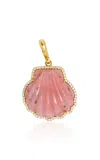 Jenna Blake 18k Yellow Gold Diamond And Rhodochrosite Frame Charm