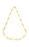 Jenna Blake 18k Yellow Gold Diamond White Agate Chain