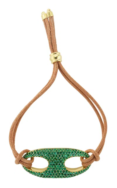 Jenna Blake 18k Yellow Gold Emerald Bracelet In Multi