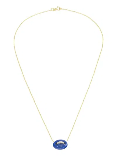 Jenna Blake 18k Yellow Gold Mariner Lapis And Diamond Necklace In Blue