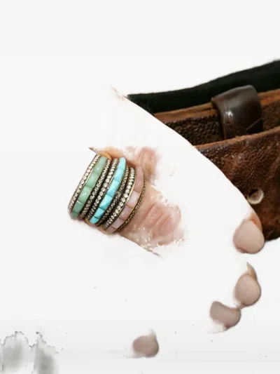 Jenna Blake 18kt Yellow Gold Pyramid Turquoise Ring In Multi