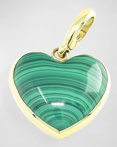 Jenna Blake Carved Malachite Heart Pendant In Green