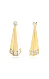 Jenna Blake Deco 18k Yellow Gold Diamond Earrings