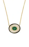 Jenna Blake Eyecon 18k Yellow Gold Diamond And Emerald Necklace