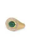 Jenna Blake Eyecon 18k Yellow Gold Diamond And Emerald Ring In Gold