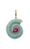 Jenna Blake Helix Shell 18k Yellow Gold Multi-stone Charm