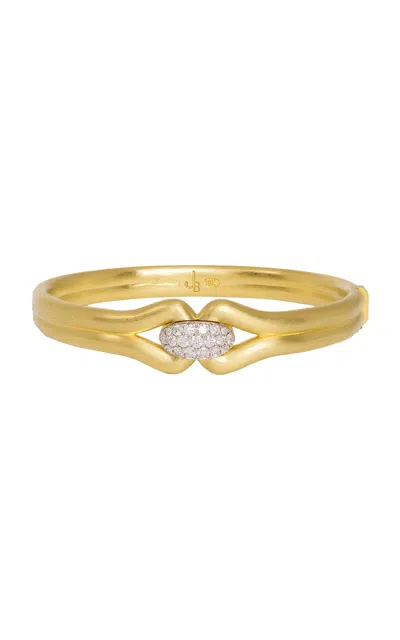 Jenna Blake Love Knot 18k Yellow Gold Diamond Bangle In Gold