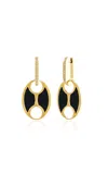 Jenna Blake Mariner 18k Yellow Gold Diamond Onyx Earrings In Black