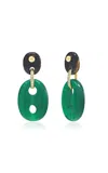 Jenna Blake Mariner 18k Yellow Gold Multi-stone Earrings In Green
