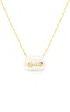 Jenna Blake Mini Mariner 18k Yellow Gold Mother Of Pearl Diamond Necklace