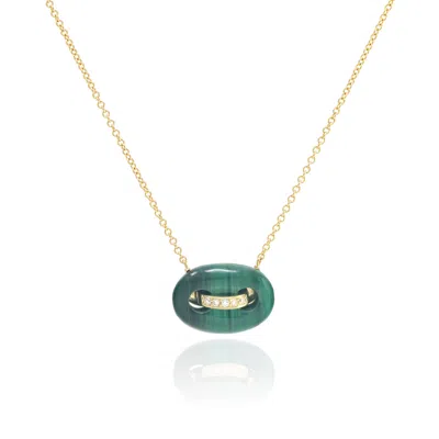 Jenna Blake Mini Mariner Necklace Malachite In Green
