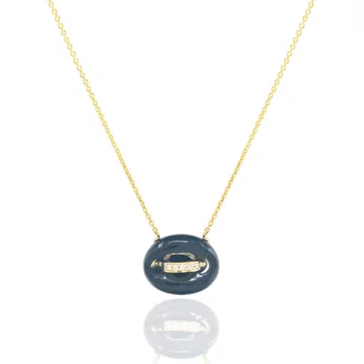 Jenna Blake Mini Mariner Necklace Onyx In Black