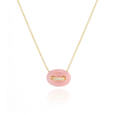 Jenna Blake Mini Mariner Necklace Rose Quartz In Pink