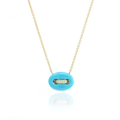 Jenna Blake Mini Mariner Necklace Turquoise In Blue