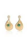 Jenna Blake Paisley 18k Yellow Gold Diamond; And Emerald Earrings