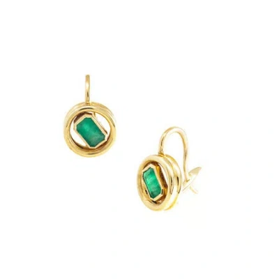 Jenna Blake Shadow Earrings In Green