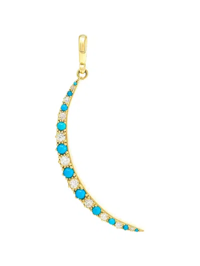Jenna Blake Turquoise Diamond Pendant In Gold