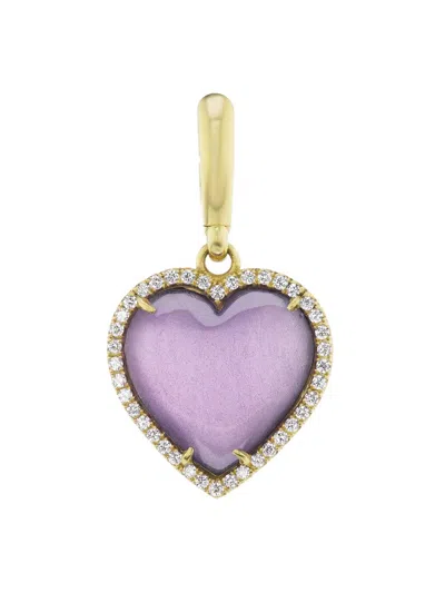 Jenna Blake Women's 18k Yellow Gold, Amethyst & 0.40 Tcw Diamond Heart Charm In Burgundy