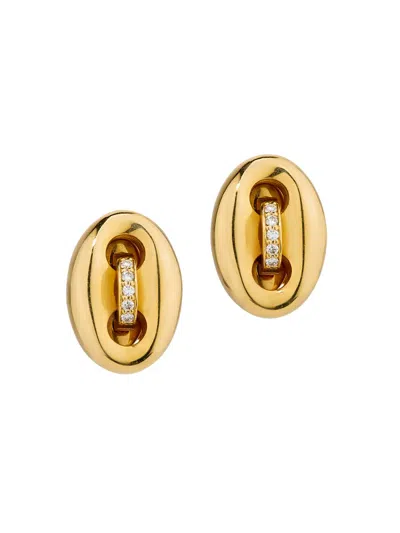 Jenna Blake Women's Mariner 18k Yellow Gold & 0.75 Tcw Diamond Earrings In Burgundy