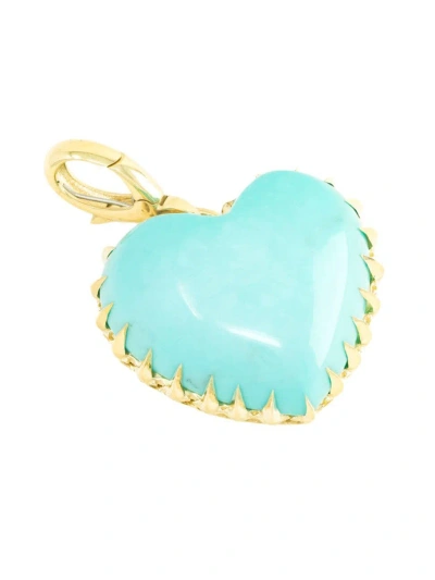 Jenna Blake Women's Victorian 18k Yellow Gold & Turquoise Small Heart Pendant