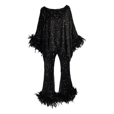 Jennafer Grace Black Cara Disco Set In Onyx Sequin