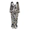 Jennafer Grace Black / White Santiago Noir Tunic Caftan Set In Black/white
