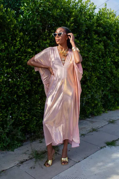 Jennafer Grace Mimosa Caftan In Blush Champagne In Multi