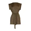 JENNAFER GRACE WOMEN'S AURA GOLD TUNIC WITH TIE