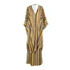 Jennafer Grace Women's Bank Striped Tunic Caftan Set