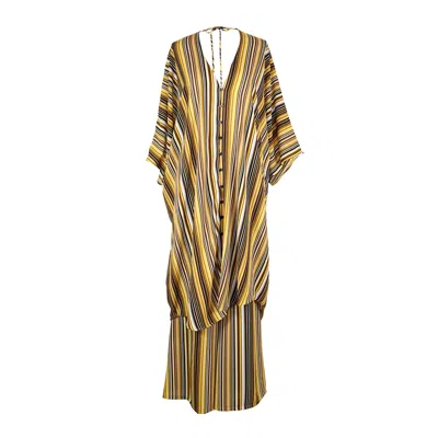 Jennafer Grace Women's Bank Striped Tunic Caftan Set In Multi