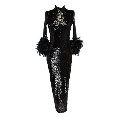 Jennafer Grace Women's Black Catroux Dress In Darkest Night