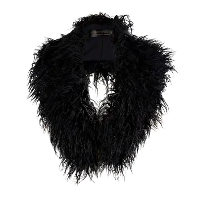 Jennafer Grace Women's Black Genghis Faux Fur Collar