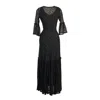 Jennafer Grace Women's Black Leopard Shimmer Ruffle Dress In Black