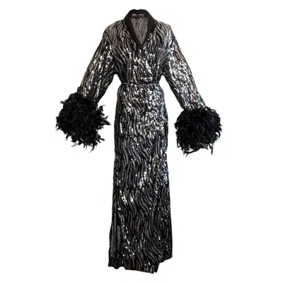 Jennafer Grace Women's Black Marlene Wrap Dress In Champagne Noir