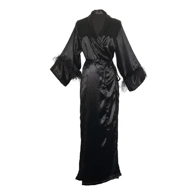 Jennafer Grace Women's Black Marlene Wrap Dress In Obsidian Sheen