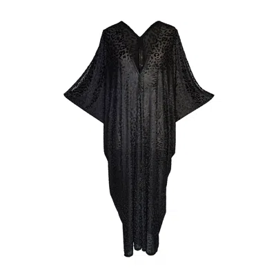 Jennafer Grace Women's Black Of The Night Caftan Kaftan Dress