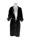 Jennafer Grace Women's Black Onyx Velvet Reversible Koi Kimono In Black