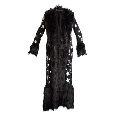 Jennafer Grace Women's Black Penny Deluxe Starina Faux Fur Coat