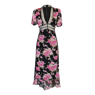 Jennafer Grace Women's Black / Pink Gigi Dress In Montrose In Multi