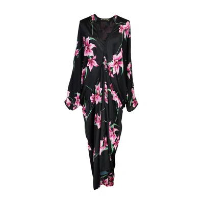 Jennafer Grace Women's Black / Pink / Purple Delphine Deco Caftan