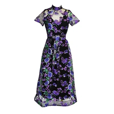 Jennafer Grace Women's Black / Purple Jj Maxi Dress In Moonlit Iris In Multi