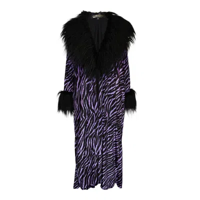 Jennafer Grace Women's Black / Purple Penny Love Purple Haze Faux Fur Jacket In Multi