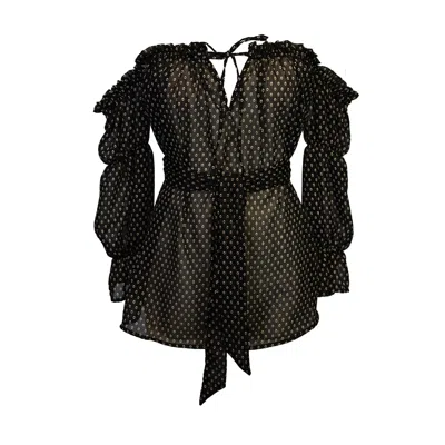 Jennafer Grace Women's Black Raquel Top In Mystic Orb